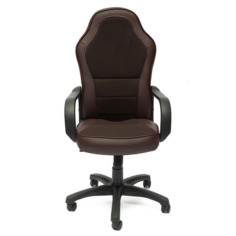 Кресло компьютерное офисное «Каппа» (Kappa) (Искусств. корич. кожа + коричневая ткань)