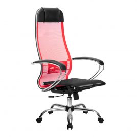 Кресло компьютерное МЕТТА 4 Красный хром для офиса и дома