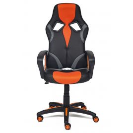Кресло «Ранер» (Runner) компьютерное для дома и офиса (Искусст. кожа + оранжевая сетка)
