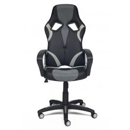 Кресло компьютерное «Ранер» (Runner) (Искусст. черн. кожа + серая сетка) для дома и офиса