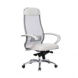 Кресло компьютерное для руководителя Samurai SL-1.04 Белый лебедь (для дома и офиса)