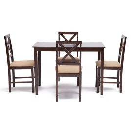 Комплект «Хадсон» (Hudson) (стол + 4 стула) Темный орех