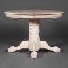 Стол обеденный деревянный круглый раскладной 4260STC Белый ( Слоновая кость )