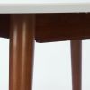 Стол обеденный деревянный круглый раскладной Боско Белый+коричневый