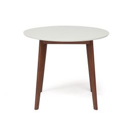 Стол для кухни обеденный деревянный круглый «Боско» (Bosco Brown) (Коричневый+белый)