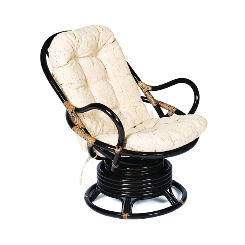 Кресло-качалка из ротанга «Флорес» (Flores 5005) + Подушка Антично-коричневый