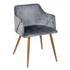 Стул - кресло дизайнерский с мягким сиденьем С-942 Велюр Серый