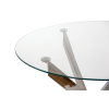 Стол для кухни обеденный дизайнерский со стеклом круглый «DT6601» 800мм Прозрачный
