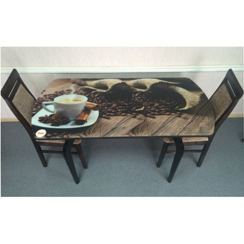 Стол для кухни обеденный стеклянный Грация Кофе Венге
