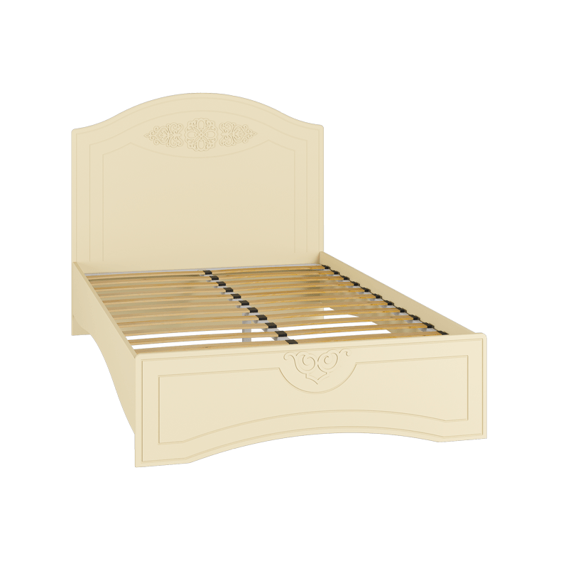 Кровать полутороспальная с ламелями «Ассоль Плюс» АС-111К Ваниль