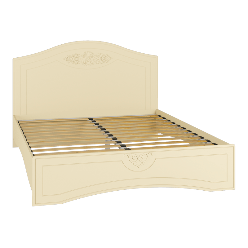 Кровать двуспальная с ламелями «Ассоль Плюс» АС-113К Ваниль