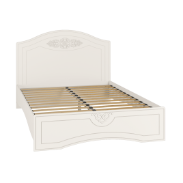 Кровать двуспальная с ламелями Ассоль АС-112К Белый