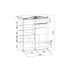 Шкаф-купе «Соня Премиум» Модуль СО-12К  Белое дерево/ясень патина для спальни